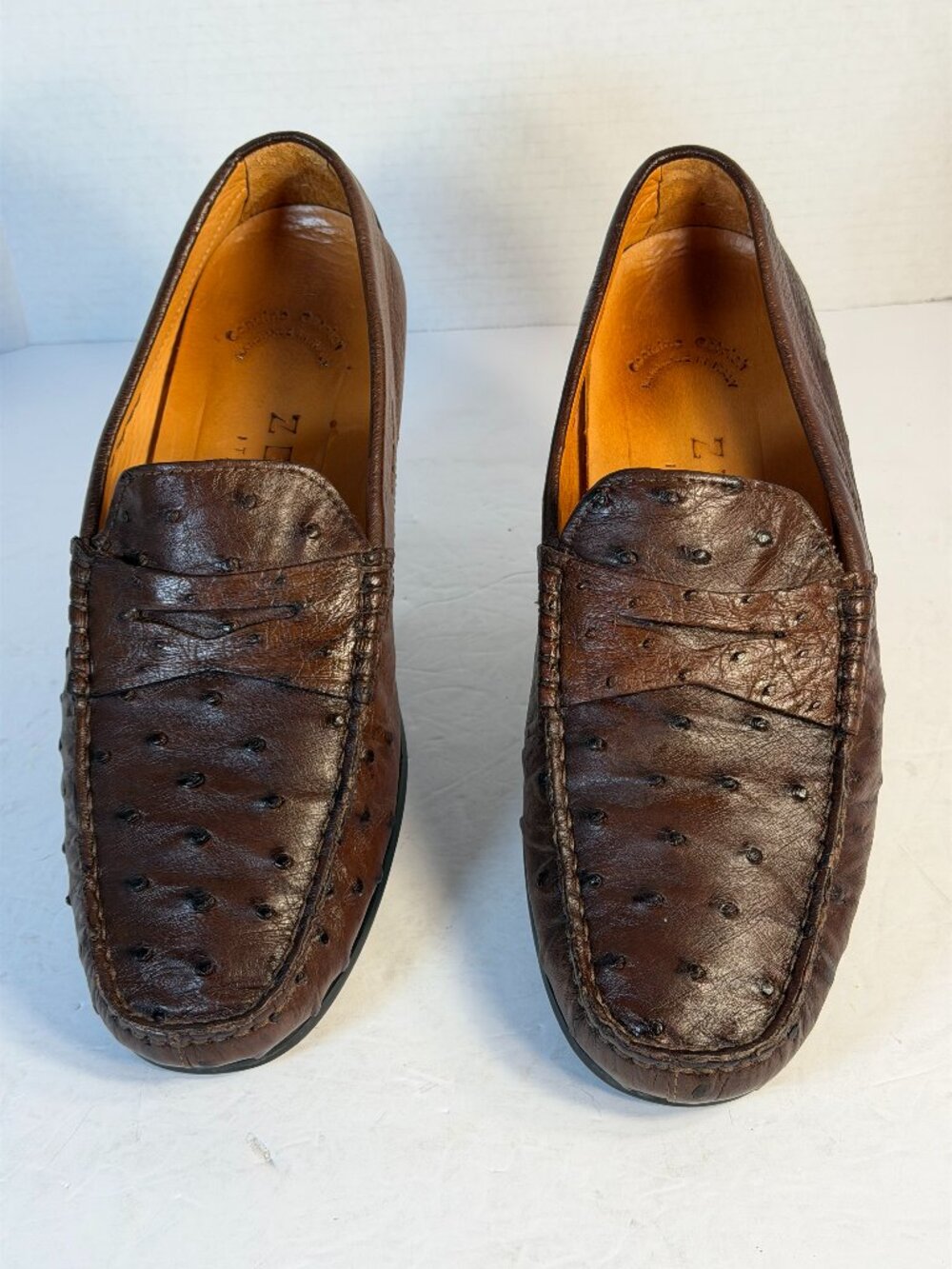 Men's size 9 Brown Ostrich leather shoes